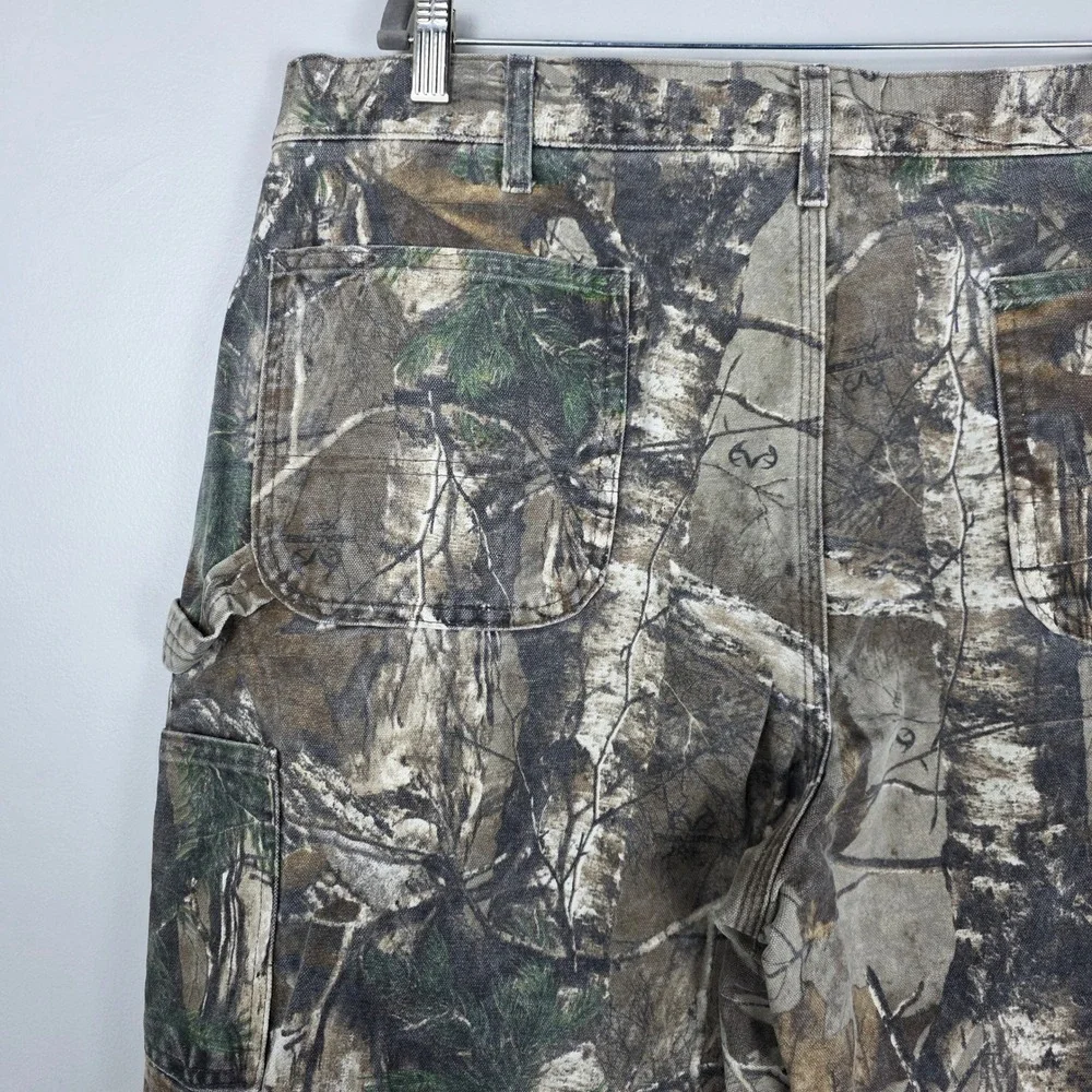 Carhartt x Realtree USA VINTAGE Canvas Camo Work 40x30 Cotton Made B235977
